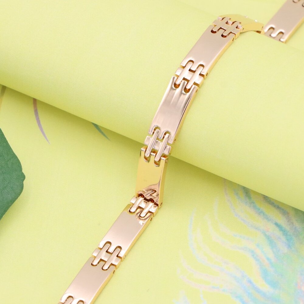 "Rose Gold Bracelet with Bold Link Design, XPBL1092